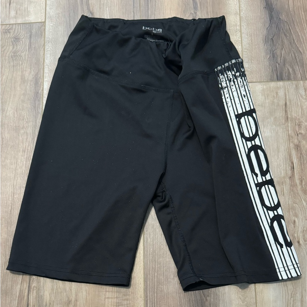 bebe sport biker/yoga  Shorts Size Medium Black Color #e3